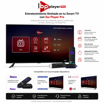ibo Player Pro para Roku, Samsung y LG Smart TV